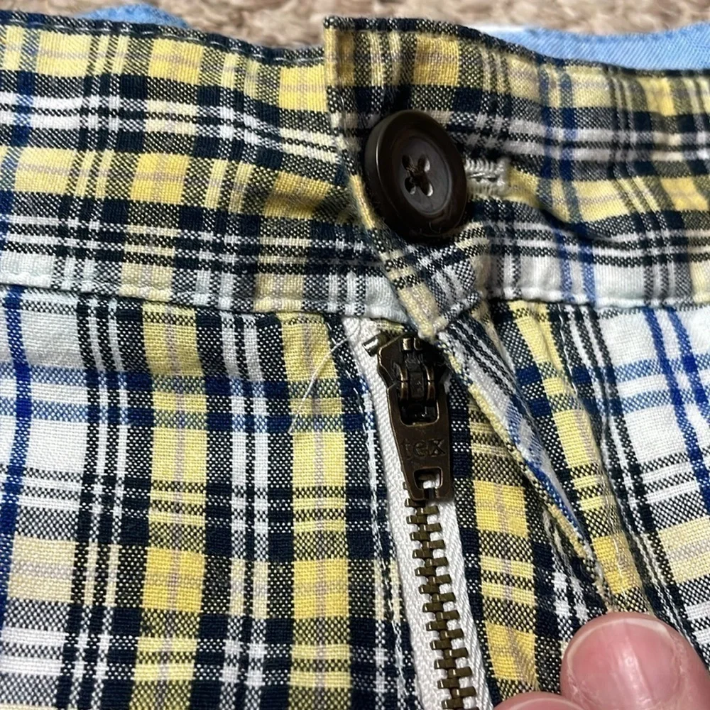Chaps size 42 yellow and blue plaid shorts